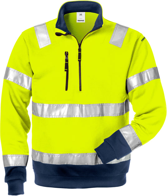 Sweatshirt FRISTADS HIGH VIS HALF ZIP SWEATSHIRT CLASS 3 728 SHV