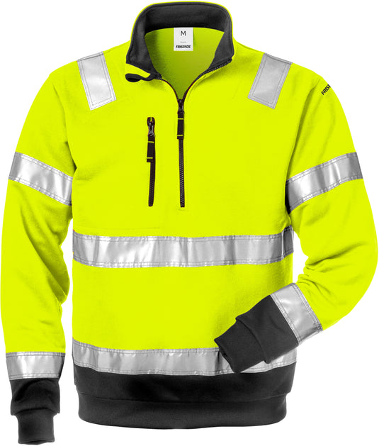 Sweatshirt FRISTADS HIGH VIS HALF ZIP SWEATSHIRT CLASS 3 728 SHV