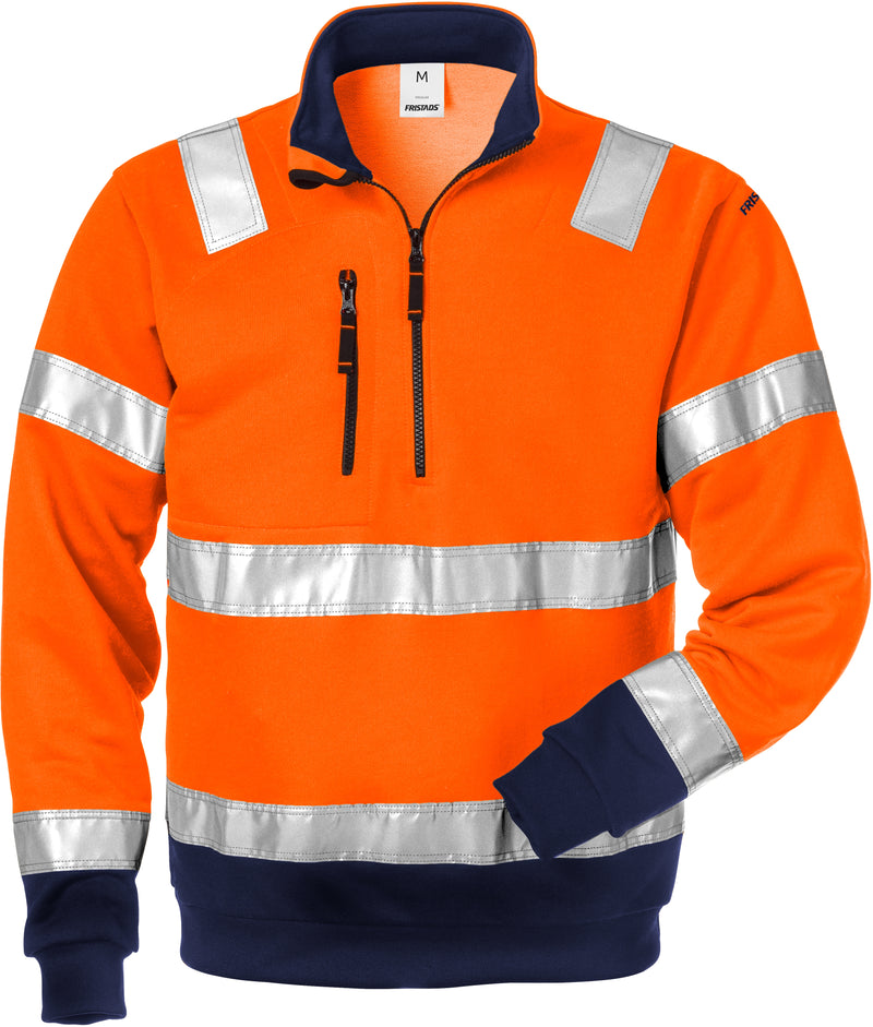 Load image into Gallery viewer, Sweatshirt FRISTADS HIGH VIS HALF ZIP SWEATSHIRT CLASS 3 728 SHV
