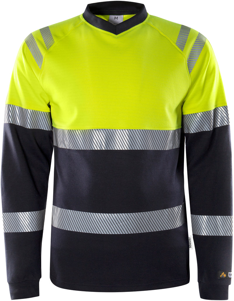 Load image into Gallery viewer, T-shirt FRISTADS FLAMESTAT HIGH VIS LONG SLEEVE T-SHIRT CLASS 1 7107 TFL
