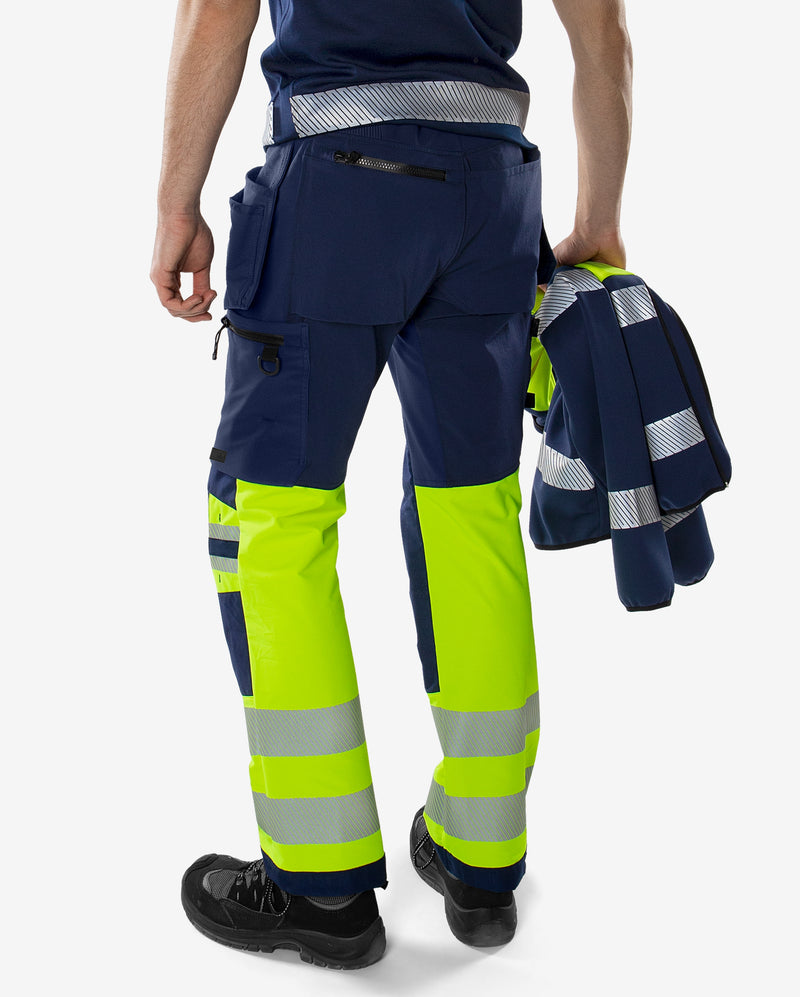 Load image into Gallery viewer, Trousers FRISTADS HIGH VIS GREEN CRAFTSMAN STRETCH TROUSERS CLASS 1 2643 GSTP
