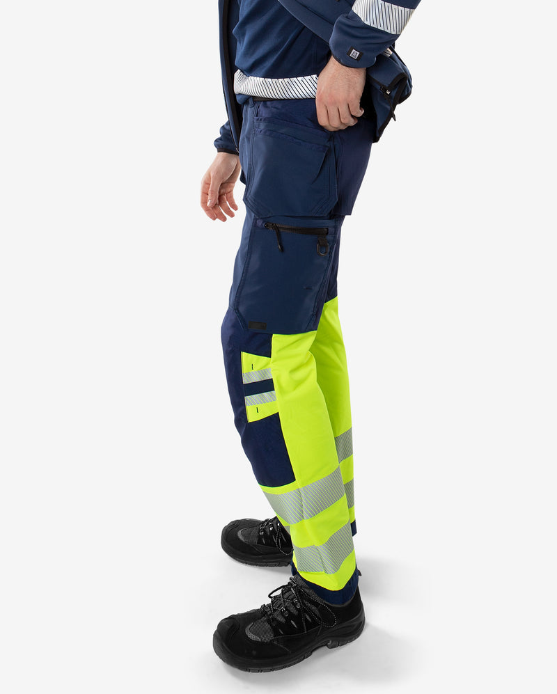 Load image into Gallery viewer, Trousers FRISTADS HIGH VIS GREEN CRAFTSMAN STRETCH TROUSERS CLASS 1 2643 GSTP
