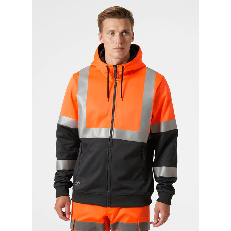 Load image into Gallery viewer, Hoodie HELLY HANSEN Addvis Hi Vis Zip Class 1 79259
