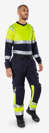 Load image into Gallery viewer, T-shirt FRISTADS FLAMESTAT HIGH VIS LONG SLEEVE T-SHIRT CLASS 1 7107 TFL
