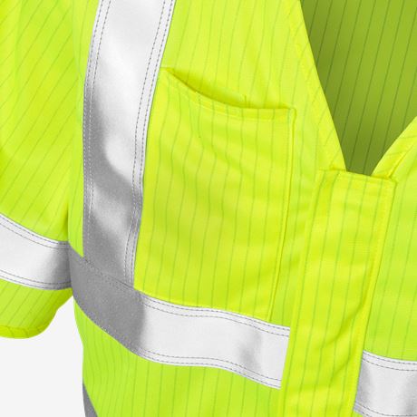 Ielādējiet attēlu galerijas skatītājā, Vest FRISTADS FLAME HIGH VIS WAISTCOAT CLASS 3 5023 FHA
