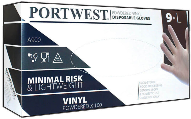Ielādējiet attēlu galerijas skatītājā, Vienreizlietojamie Cimdi PORTWEST A900 Vinyl (PK100)

