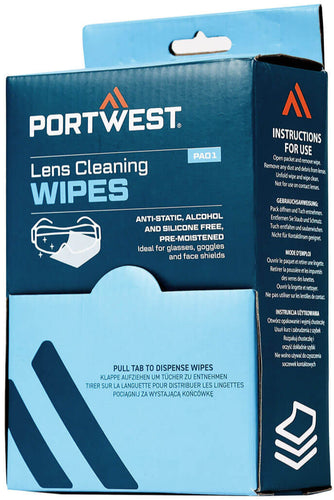 Accessories PORTWEST PA01 Lens Cleaning Wipes 100 pcs.