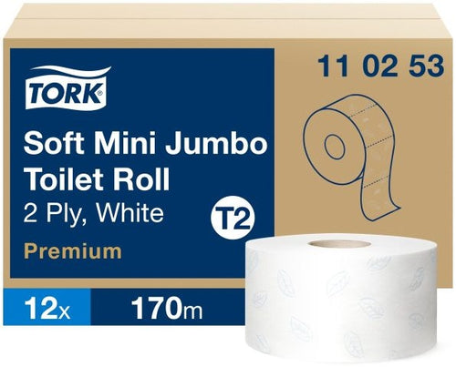 Tualetes papīrs TORK Premium Mini Jumbo 170m 2 - kārtas T2 110253 12 Ruļļi