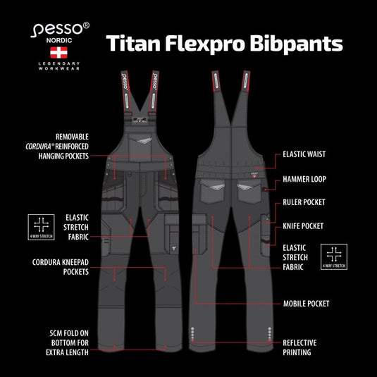 Bib & Brace PESSO TITAN FLEXPRO 125 - TEXX