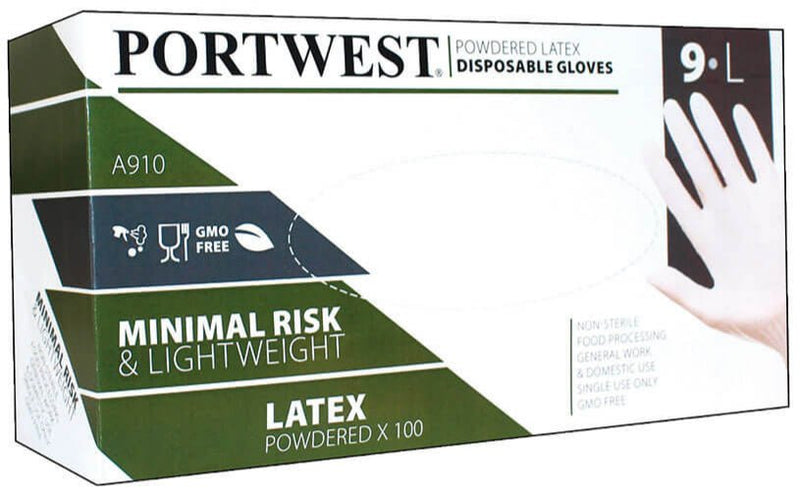 Load image into Gallery viewer, Disposable Gloves PORTWEST A910 Latex (PAIRS 100) - TEXX
