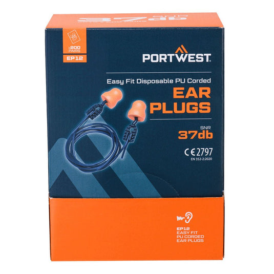 Earplugs PORTWEST EP12 (PAIRS 200) - TEXX