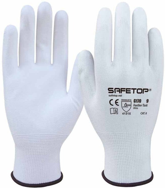 Gloves SAFETOP FEATHER TASK-White