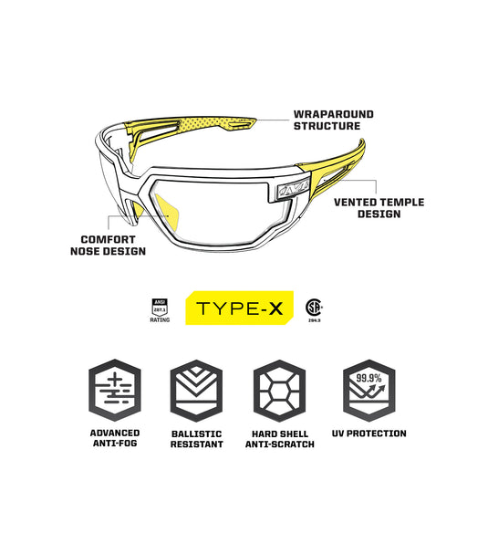 Glasses MECHANIX WEAR Type-X Clear VXF-10AF-CE