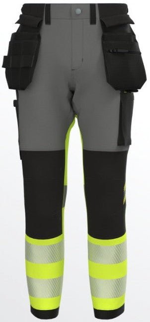 Trousers BOSAFETY TENSION PRO 4-WAY STRETCH HI-VIS CLASS 1 - TEXX