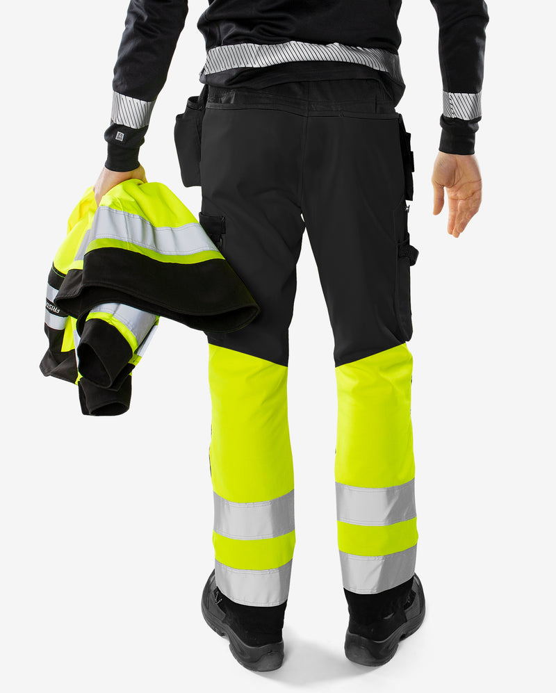 Load image into Gallery viewer, Trousers FRISTADS HIGH VIS GREEN CRAFTSMAN TROUSERS CLASS 1 2640 GPLU
