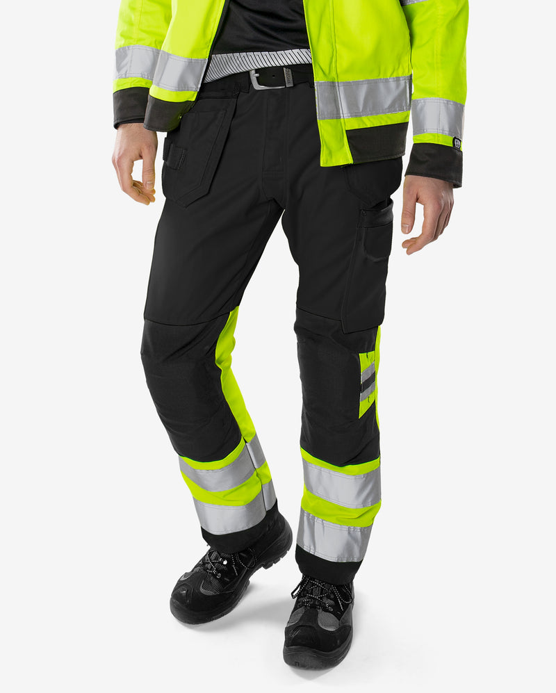 Load image into Gallery viewer, Trousers FRISTADS HIGH VIS GREEN CRAFTSMAN TROUSERS CLASS 1 2640 GPLU
