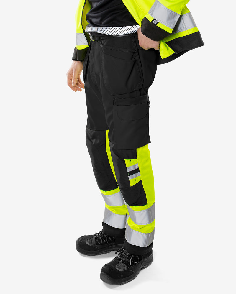 Load image into Gallery viewer, Trousers FRISTADS HIGH VIS GREEN CRAFTSMAN TROUSERS CLASS 1 2640 GPLU
