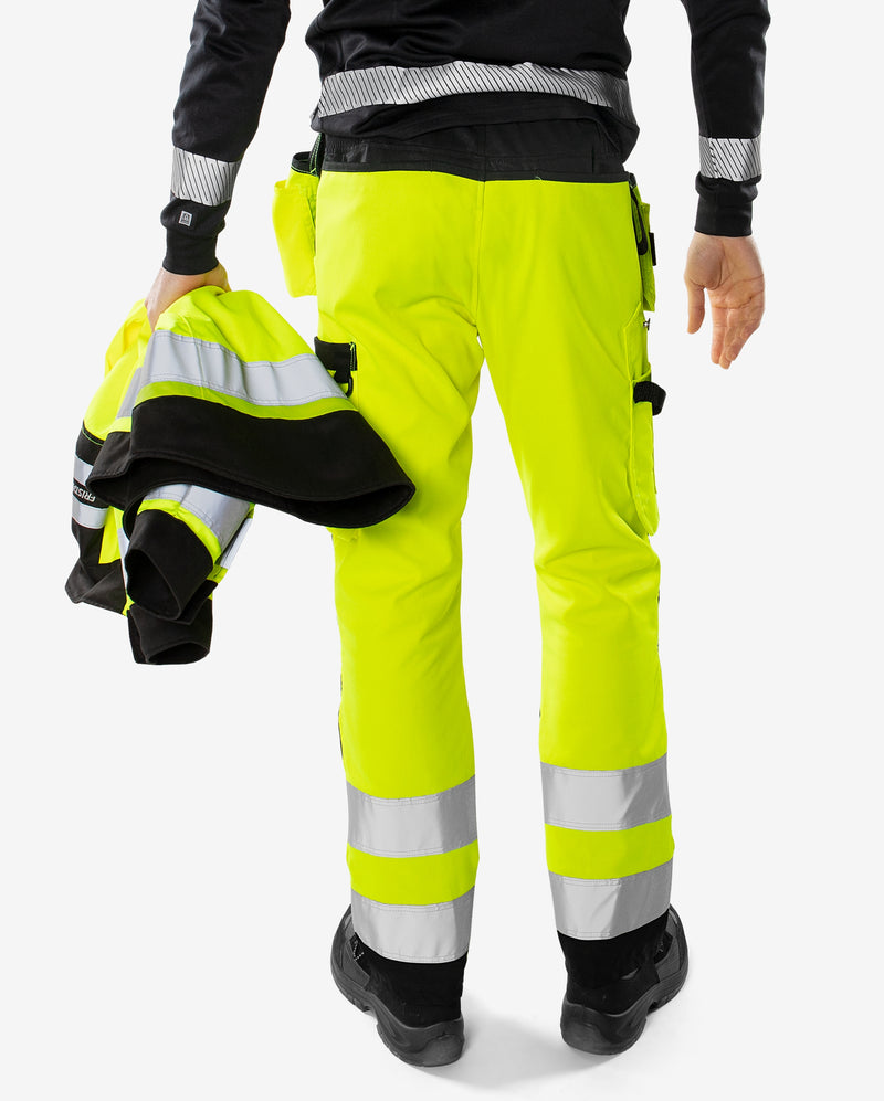 Load image into Gallery viewer, Trousers FRISTADS HIGH VIS GREEN CRAFTSMAN TROUSERS CLASS 2 2641 GPLU
