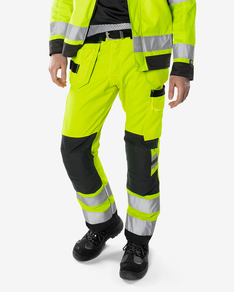 Load image into Gallery viewer, Trousers FRISTADS HIGH VIS GREEN CRAFTSMAN TROUSERS CLASS 2 2641 GPLU
