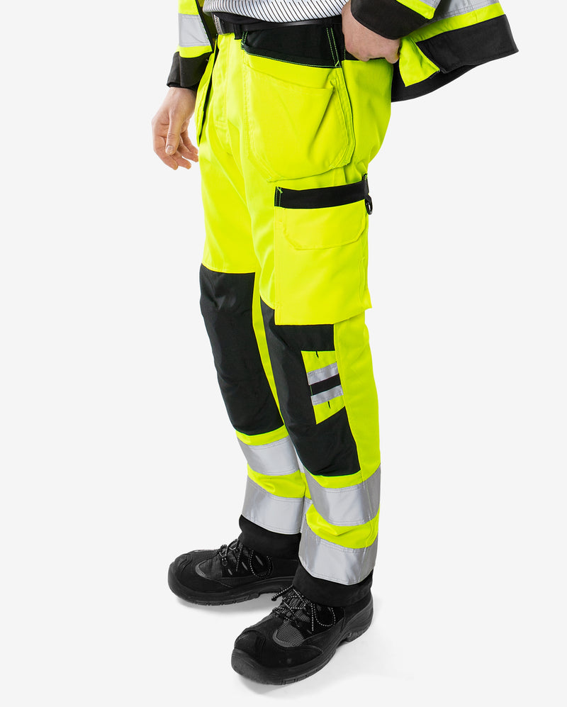 Load image into Gallery viewer, Trousers FRISTADS HIGH VIS GREEN CRAFTSMAN TROUSERS CLASS 2 2641 GPLU
