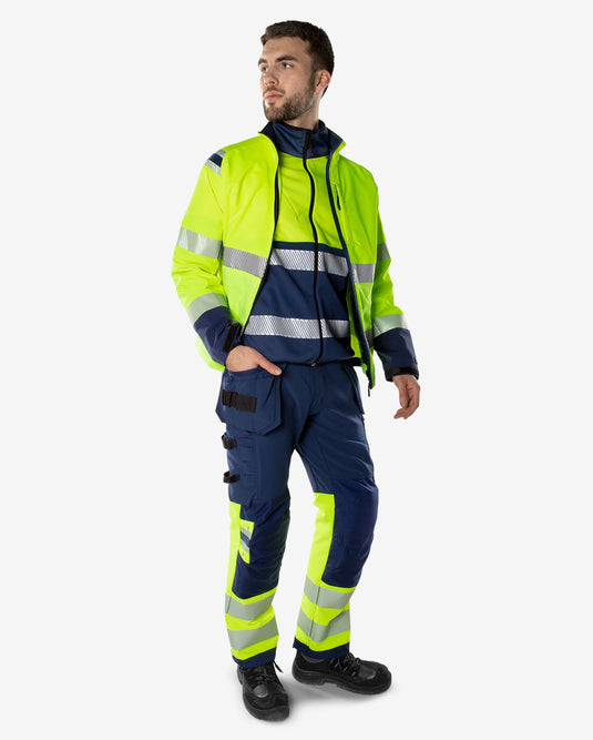 Trousers FRISTADS HIGH VIS GREEN CRAFTSMAN STRETCH TROUSERS CLASS 1 2643 GSTP