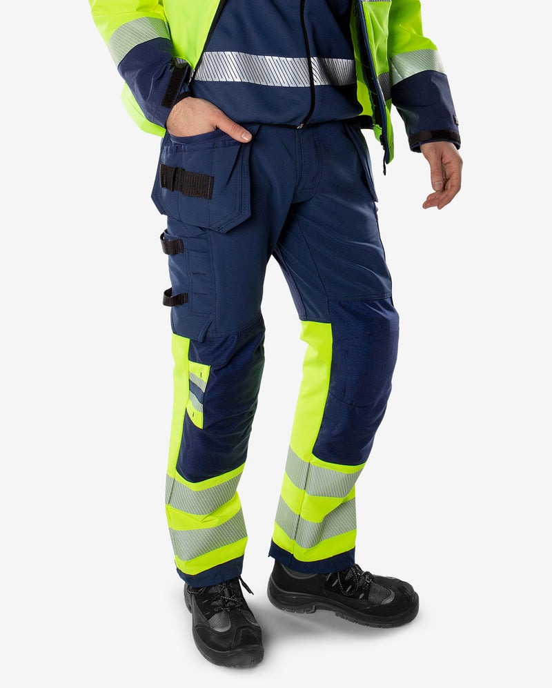 Load image into Gallery viewer, Trousers FRISTADS HIGH VIS GREEN CRAFTSMAN STRETCH TROUSERS CLASS 1 2643 GSTP
