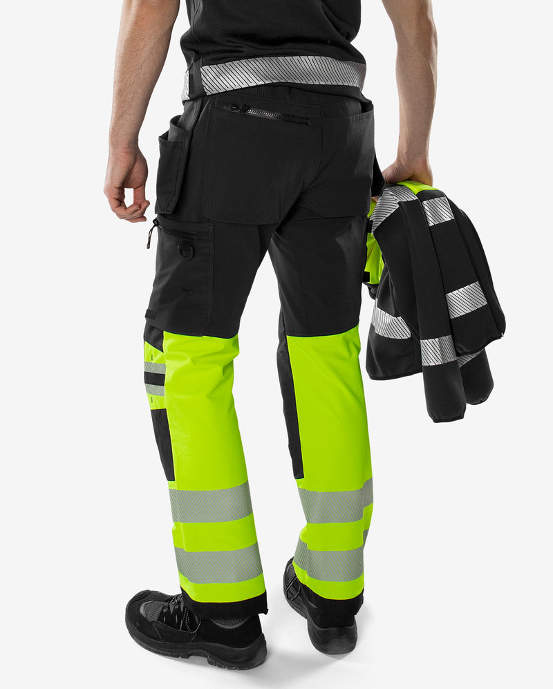 Load image into Gallery viewer, Trousers FRISTADS HIGH VIS GREEN CRAFTSMAN STRETCH TROUSERS CLASS 1 2643 GSTP
