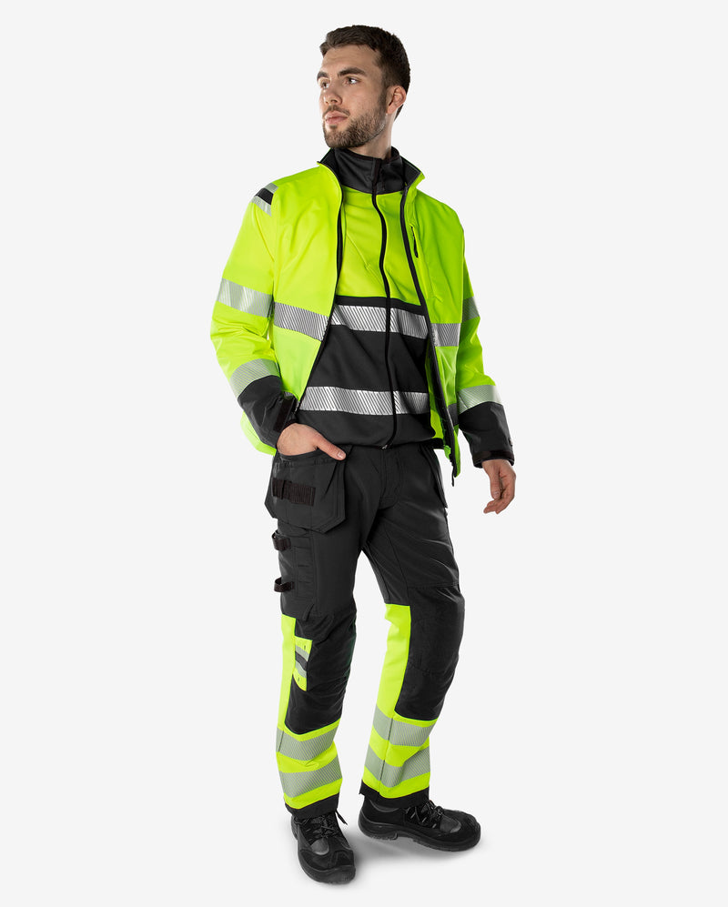 Load image into Gallery viewer, Trousers FRISTADS HIGH VIS GREEN CRAFTSMAN STRETCH TROUSERS CLASS 1 2643 GSTP
