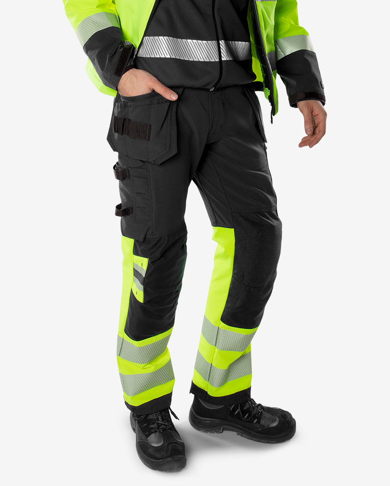 Load image into Gallery viewer, Trousers FRISTADS HIGH VIS GREEN CRAFTSMAN STRETCH TROUSERS CLASS 1 2643 GSTP
