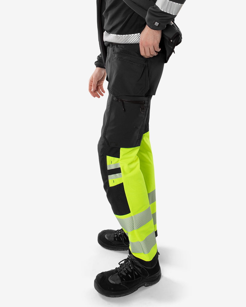 Load image into Gallery viewer, Trousers FRISTADS HIGH VIS GREEN CRAFTSMAN STRETCH TROUSERS CLASS 1 2643 GSTP
