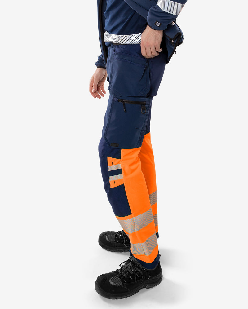 Load image into Gallery viewer, Trousers FRISTADS HIGH VIS GREEN CRAFTSMAN STRETCH TROUSERS CLASS 1 2643 GSTP
