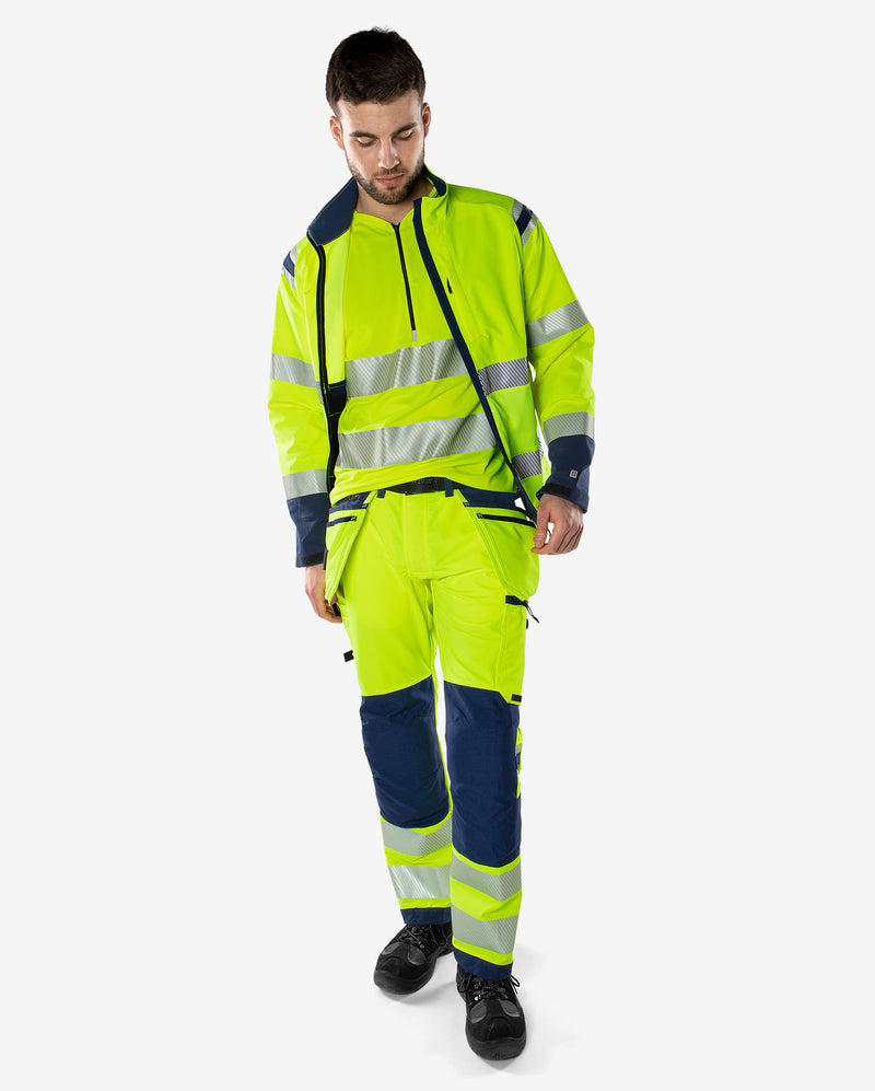 Load image into Gallery viewer, Trousers FRISTADS HIGH VIS GREEN CRAFTSMAN STRETCH TROUSERS CLASS 2 2644 GSTP
