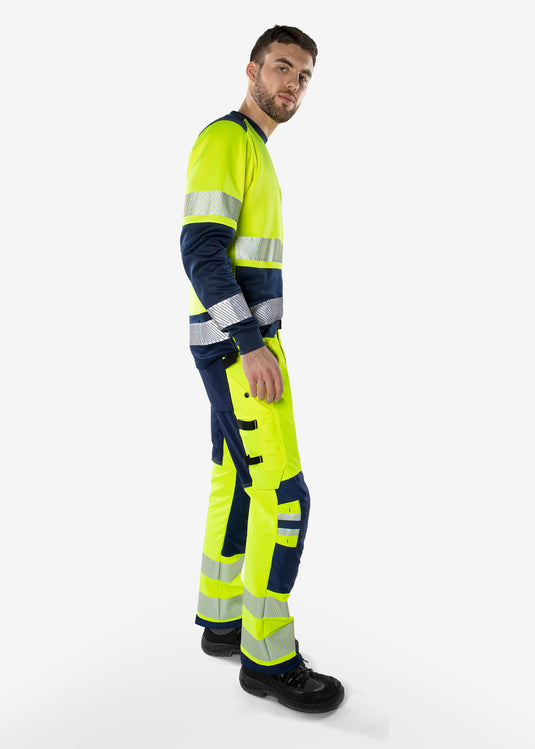 Trousers FRISTADS HIGH VIS GREEN STRETCH TROUSERS CLASS 2 2645 GSTP